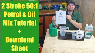 How to mix 2 Stroke fuel small engine petrol  oil tutorial demonstration 501 401 321 251 ratio [upl. by Katherina788]