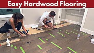 Beginner Hardwood Flooring Installation EASY Floating Floor Method  Builds by Maz [upl. by Esidarap837]