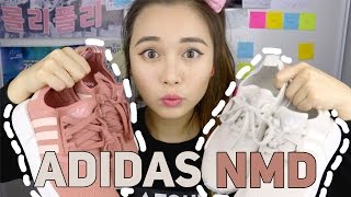 Adidas NMD R1 Womens UNBOXING and REVIEW  Raw Pink amp Talc Colourways [upl. by Mandych39]