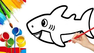 How to Draw a Shark  Easy Drawing Step By Step for kids [upl. by Dao]