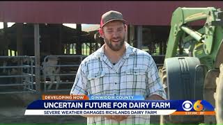 Severe weather destroys multiple buildings at Richlands Dairy Farm [upl. by Clift]