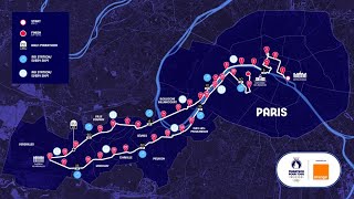 Marathon Paris 2024 the route  Elite and Mass race [upl. by Ardie]