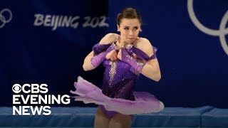 Russian skater Kamila Valieva takes lead amid doping scandal [upl. by Hilaire]