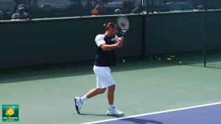 Marcos Baghdatis warming up  Indian Wells Pt 07 [upl. by Alage]